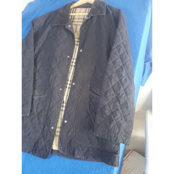 Burberry London Corduroy Collar Vintage Quilted Jacket Women's Size Medium - Picture 14 of 16